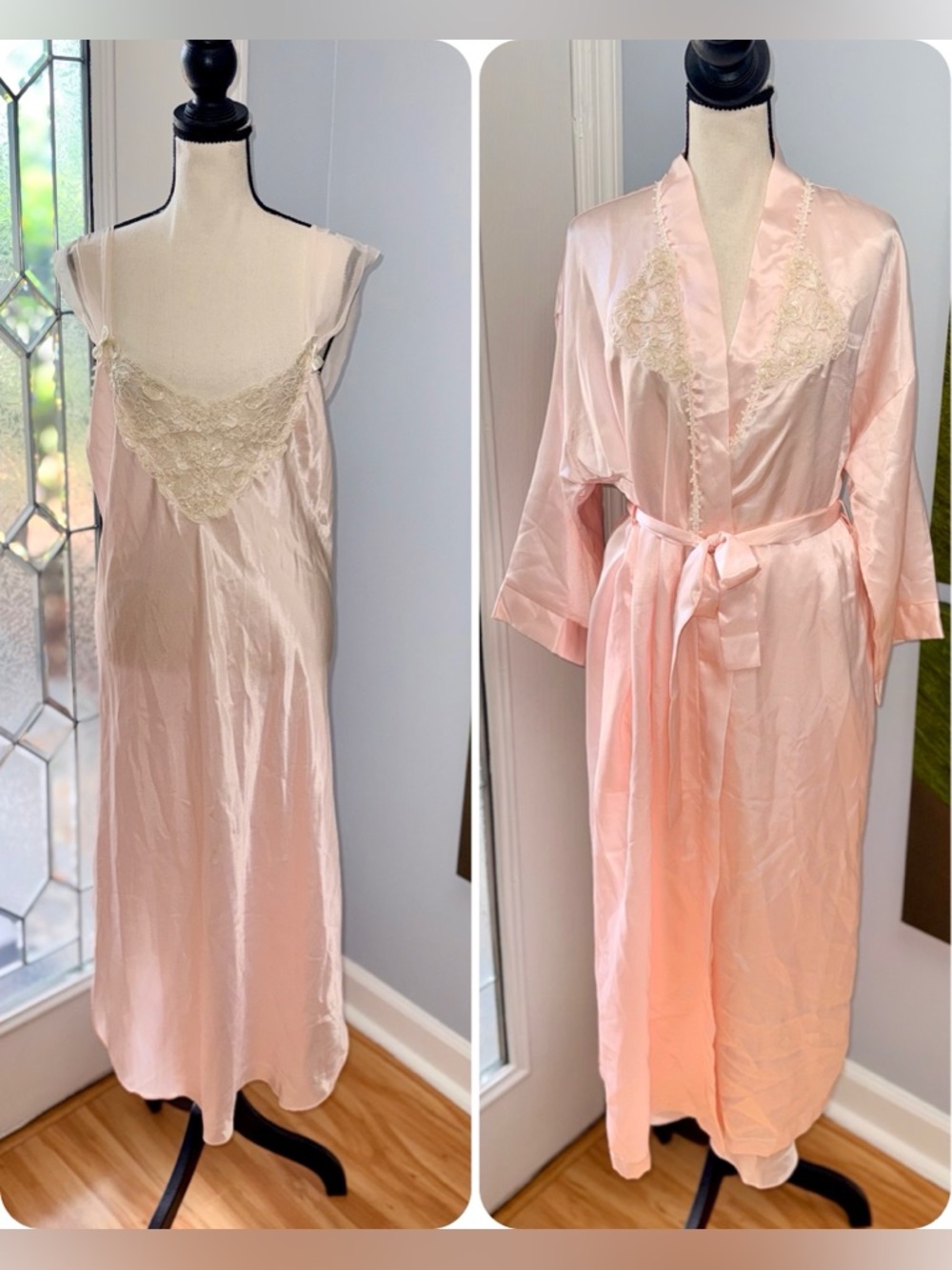 Amazing Vintage Dentelle Ballerina Pink Peignoir Set. Robe & Gown!